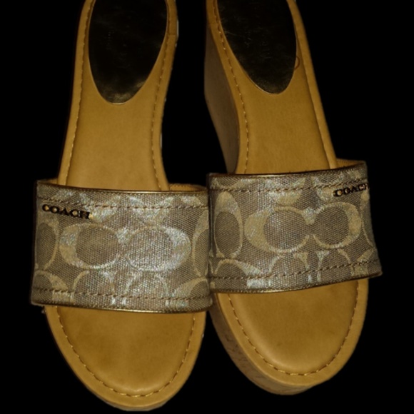 Coach Metallic Joanne Platform Wedges - Picture 3 of 5